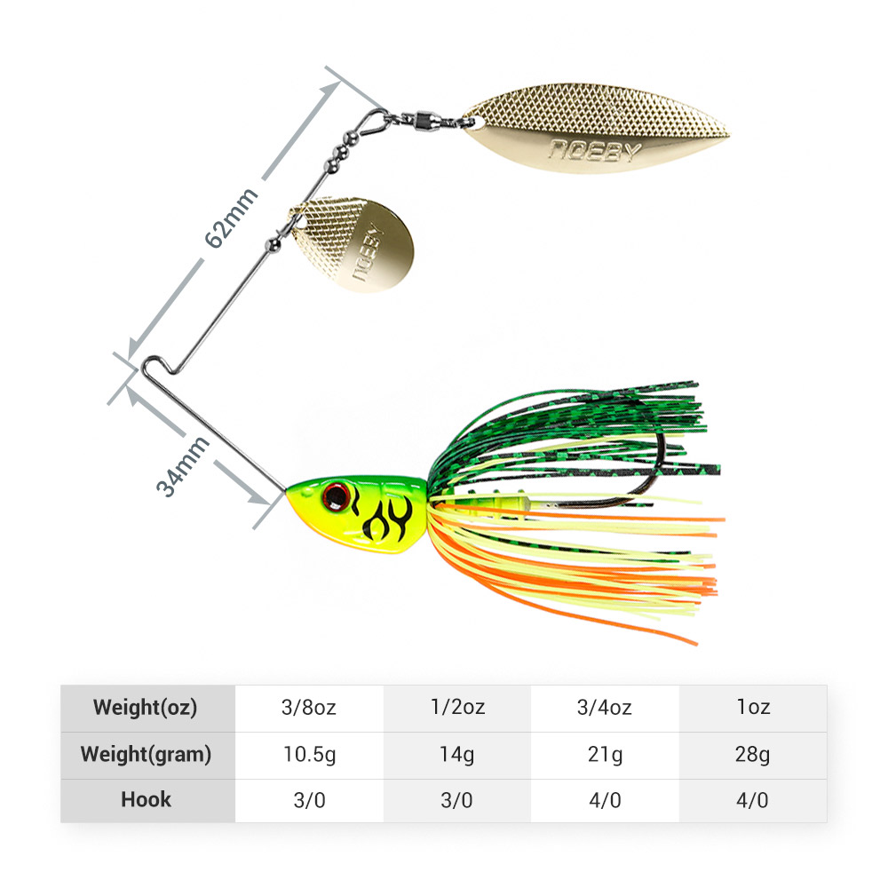 Noeby Spinnerbait 10.5g 14g 21 - Fishing Lure Blade Bait recensie en prijs